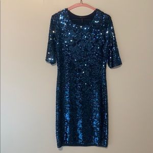 BCBG MaxAzaria Marta Blue sequin evening gown - M